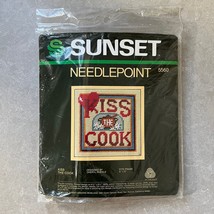 Vintage Sunset Designs Kiss The Cook Needlepoint Kit 5"x5" NIP - £9.86 GBP