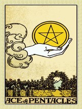 Decoration Poster from Vintage Tarot Card.Ace of Pentacles.Diamonds.Decor.11379 - £13.39 GBP+