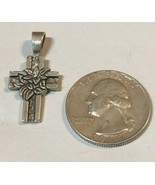 Flower Cross Collectible Sterling Silver .925 Bracelet Charm Dangle - $25.73 CAD