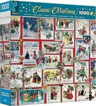 Ceaco Christmas Stamps Classic Holiday Jigsaw Puzzle 1000 Piece 26x19 NEW - $14.95