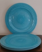 Four (4) Old East Main Co. ~ Melamine ~ Aqua Swirl Pattern ~ 10&quot; Dinner ... - $49.03 CAD
