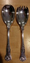 Sheffield England Kings Serving Fork &amp; Spoon -&quot;EPNS A1 Made in England&quot; 8 3/4&quot; - £13.71 GBP
