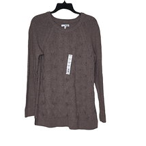 Sonoma Sweater Size Large Knit Crew Neck Brown Otter Pullover Womens - £14.80 GBP