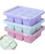 3 Pcs Ice Cube Tray Xl, Easy-Release Silicone Ice Moulds With Removeable... - £23.51 GBP