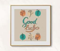 Good luck Cross Stitch Minimalist Pattern Pdf - Mini Flowers Cross Stitch  - £3.10 GBP