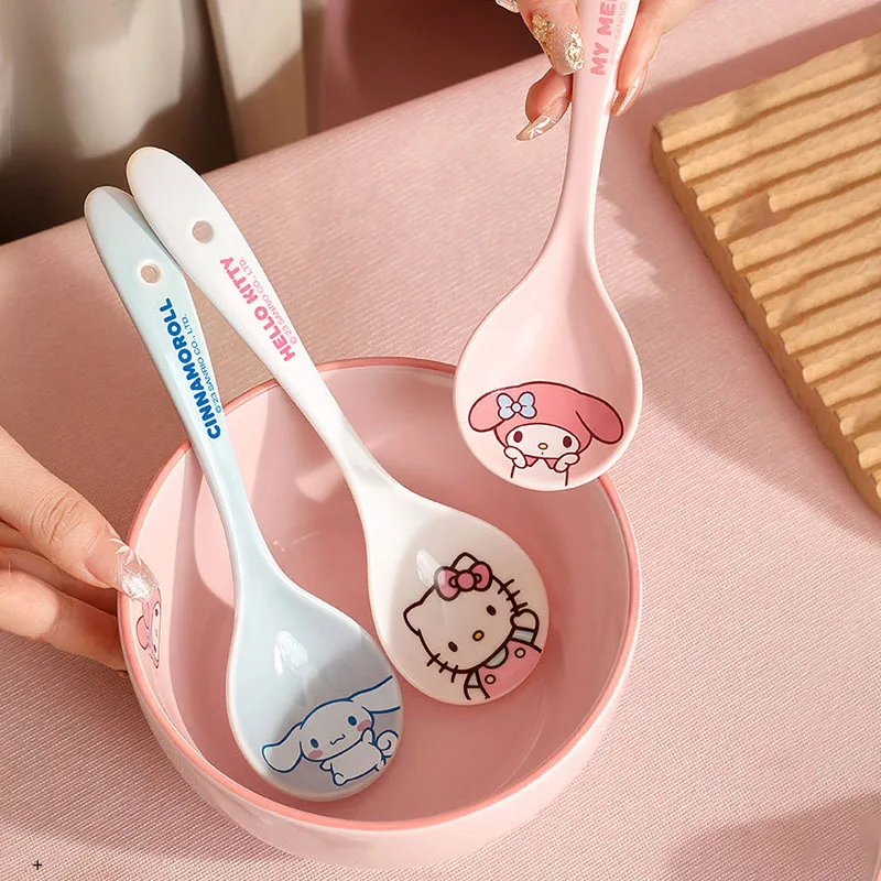 Sanrio Hello Kitty My Melody Soup Spoon Long Handle Anti Scalding Antiskid - £13.05 GBP