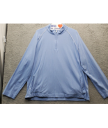 Van Heusen Activewear Shirt Mens 2XL Blue Cotton Regular Fit Stretch 1/4... - $24.47