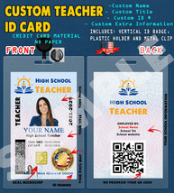 CUSTOM PVC ID Card w/ Clip  CUSTOM School Teacher ID CARD - £30.55 GBP