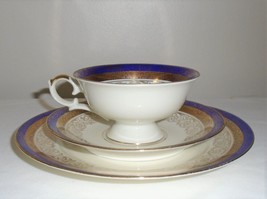 Alka Kunst Kronach Tea Trio Cup Saucer Plate 543 Cobalt Blue Bavaria Vin... - £15.79 GBP