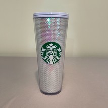 Starbucks 2020 Holiday Exclusive Cup Tumbler White Pink Sequins 24 oz cold READ - £18.97 GBP