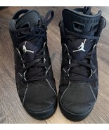 Nike Air Shoes Jordan 6 Retro Chrome Youth 2Y Black/Silver Sneakers - £38.70 GBP