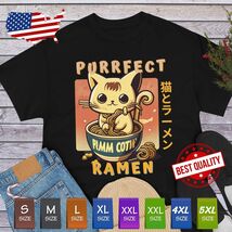Cat Ramen T Shirt Japan Anime Clothes Manga Cosplay Cute Kitten Noodles ... - $16.99+