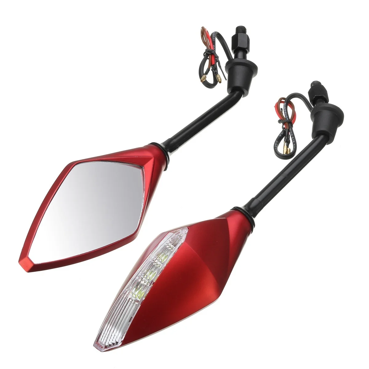 2pcs x 10mm Universal Motorcycle Rearview Mirrors Side Wind Mirror LED I... - £625.98 GBP