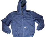 Carhartt Canvas Jacket Blue Men’s 2XLT J25 MDT Full Zip Thermal Lined Ho... - $96.26