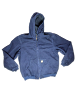 Carhartt Canvas Jacket Blue Men’s 2XLT J25 MDT Full Zip Thermal Lined Ho... - £76.51 GBP