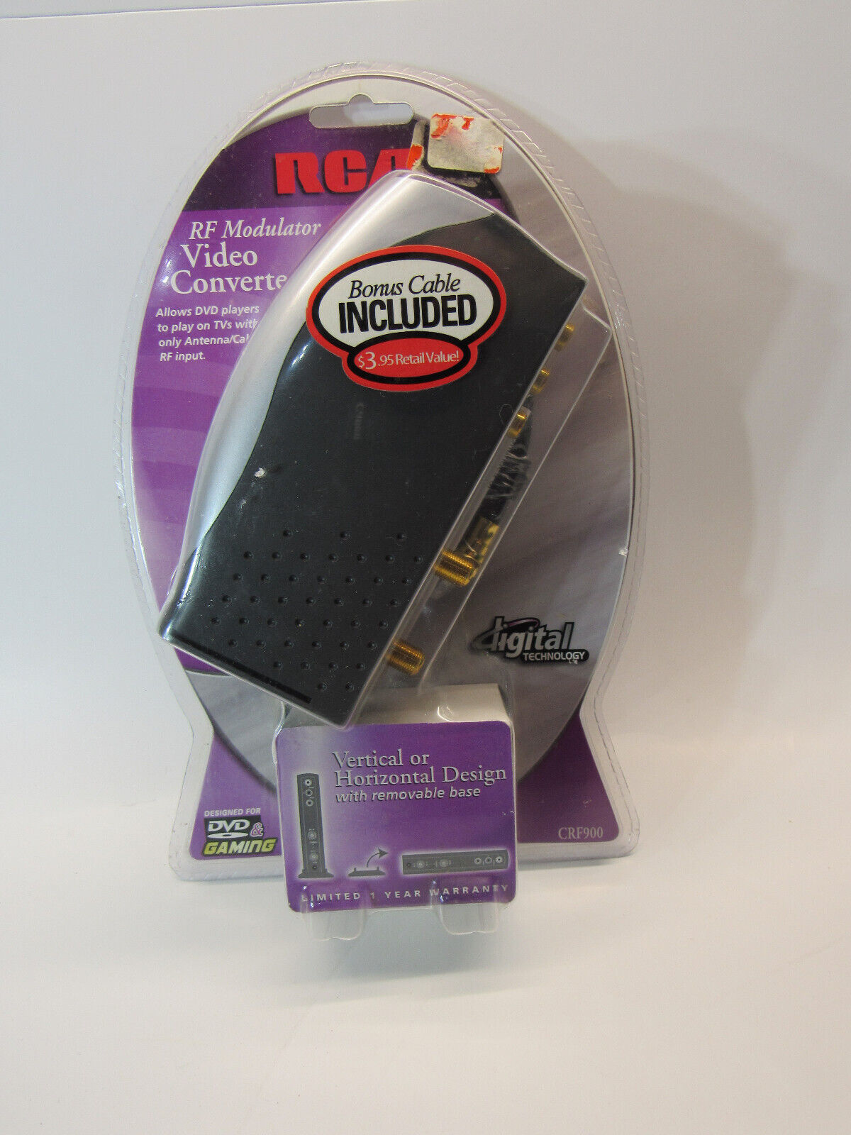 *RCA CRF900 RF MODULATOR VIDEO CONVERTER VCR DVD RCA OR VIDEO GAME TO F COAX NEW - $19.79