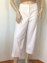 J Jill Stretch Pants Trouser Size 10 Cropped wide leg zipper White - £11.95 GBP