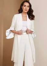 Kaleidoscope Frill Sleeve Ivory Dress Coat UK 20 PLUS Size (fm74-13) - $110.98