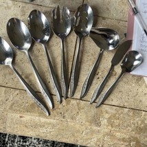 8 Sears Roebuck Rose Texture Fashion Hostess Set Spoons, Ladle, Jelly, B... - $37.13