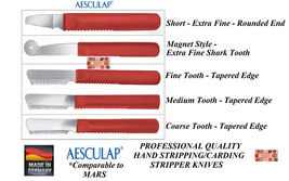 Aesculap Dog Undercoat Hair Coat Stripping Carding Trimming Raking Knife Knives - £26.37 GBP