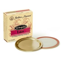 Ball Golden Harvest 12-Piece Regular Mouth Canning Lids BPA-Free Gold Color NEW - £6.88 GBP
