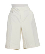 RALPH LAUREN Cream Stretch Cotton Twill Logo Tab Zip Back Pocket Shorts 10 - $50.37 CAD