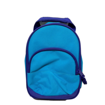 Phonak Blue Purple Insulated Lunch Bag 2 Zipper Compartments Handle 9.5x6.5x3&quot; - £7.91 GBP
