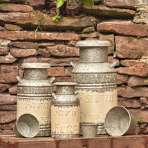 Zaer Ltd. Set of 3 Galvanized Old Style Milk Jug Planter Containers (Cream) - $176.95+