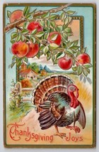 Thanksgiving Joys Turkey Under Fruit Tree Postcard V22 - £5.19 GBP