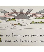 Horizon Gray Sun  New Year Greeting Victorian Card Postcard 1900s Floral... - $374.39 MXN