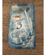 Vintage Bic Comfort 3 Womens Razors 4 Pack New Old Stock Sealed Package - $20.58 CAD