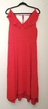 XL Red Suzanne Betro Evening Formal Wear Ruffle Trim Sleeveless Spaghett... - £19.77 GBP