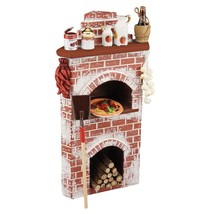 Dollhouse Filled Corner Pizza Oven Display 1.857/2 Reutter Stove Miniature - $77.38