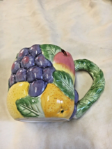 Fitz and Floyd 1989 ceramic mug 3 D Fruits Vintage - $26.24
