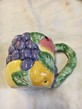 Fitz and Floyd 1989 ceramic mug 3 D Fruits Vintage - £20.64 GBP