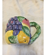 Fitz and Floyd 1989 ceramic mug 3 D Fruits Vintage - $26.24