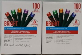 100 LED Light Make Season Bright Battery Operated Multicolor Light Set 2Pk - $23.75