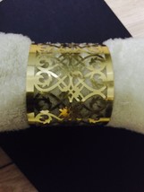 100pcs Laser Cut Napkin Ring,Metallic Paper Gold Napkin Rings for Wedding Deco - £16.30 GBP