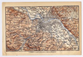 1897 Original Antique Map Of Dresden Vicinity / Saxony Germany - £13.39 GBP