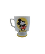 Vintage Mickey Mouse Pedestal Footed Coffee Mug Cup Walt Disney White / ... - $6.92