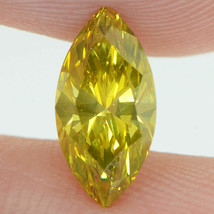 Marquise Cut Diamond Certified Natural Enhanced Real 1.00 Carat Fancy Yellow VS1 - £1,250.75 GBP