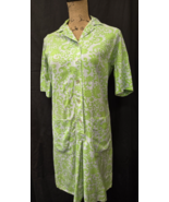 Vintage 70s Tumbleweeds Blue/Green Paisley Button House Dress Sz M with ... - £27.33 GBP