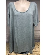 Lularoe Tee T Shirt Top Tunic Women’s Plus Size 3XL Blue Thin Stripe - $276.07 MXN