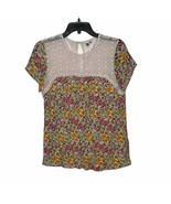 Kut From The Kloth Boho Top Size Medium Multi Color Floral &amp; Lace Rayon ... - $16.11