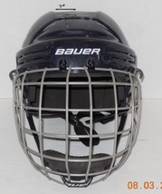 Bauer BHH2100M Ice hockey Blue Helmet Size Medium Cage 6 3/4" TO 7 3/8" - $64.03