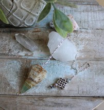 Green &amp; Brown Fluorite Pendulum with Jasper Beads ~ Stable and Protectiv... - $550.03 MXN