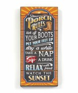 Porch Wall Rules Sign Chalkboard Look 24&quot; High Wood Sentiment Home Garden - €27,33 EUR