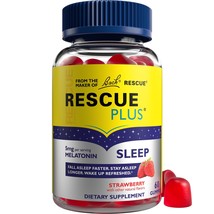 4/26 Bach RESCUE PLUS Melatonin Sleep Gummies, Natural Strawberry Flavor... - $272.56 MXN