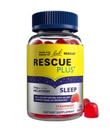4/26 Bach RESCUE PLUS Melatonin Sleep Gummies, Natural Strawberry Flavor... - $272.56 MXN