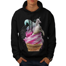 Wellcoda Unicorn Ice-Cream Mens Hoodie, Magical Casual Hooded Sweatshirt - £25.76 GBP+